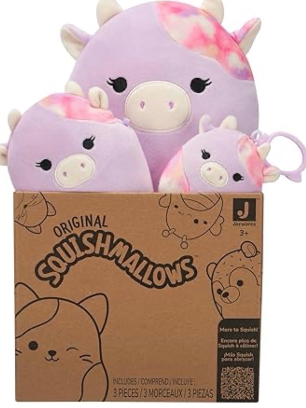 Squishmallows Original Suri Sunset Cow 3-Piece